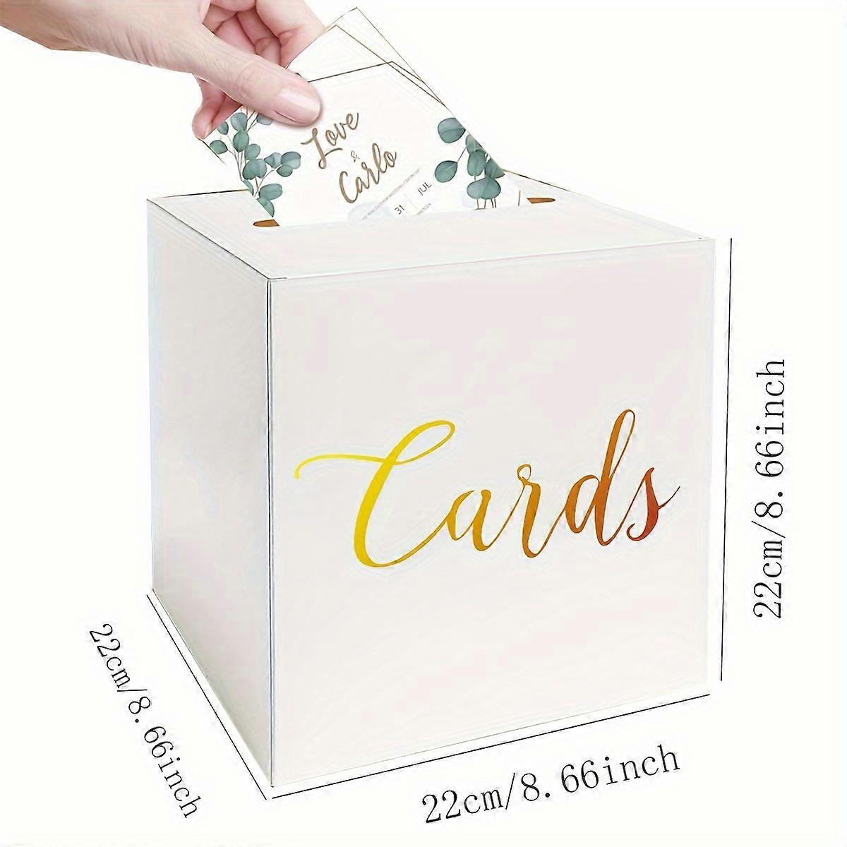 White Card Box With Gold Foil Design For Voting Game Wedding Special Gift Box whit 10 Cards For Receptions Baby Showers Parties