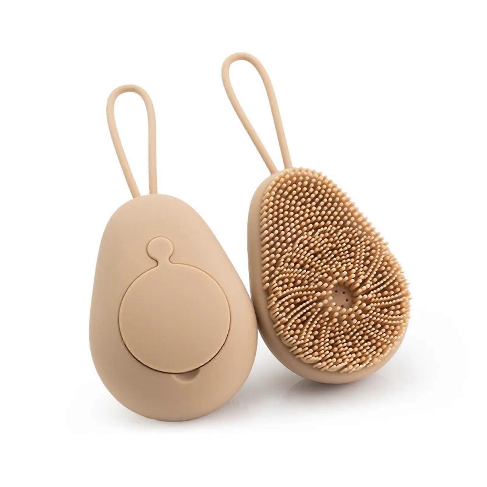 Bath Body Brush with Long Handle for Back, Silicone Shower Scrubber for Gentle Exfoliation