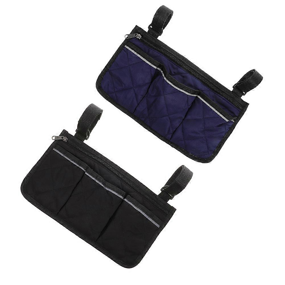 Wheelchair Side Bag with Reflective Strip for Secure Storage 2Pcs