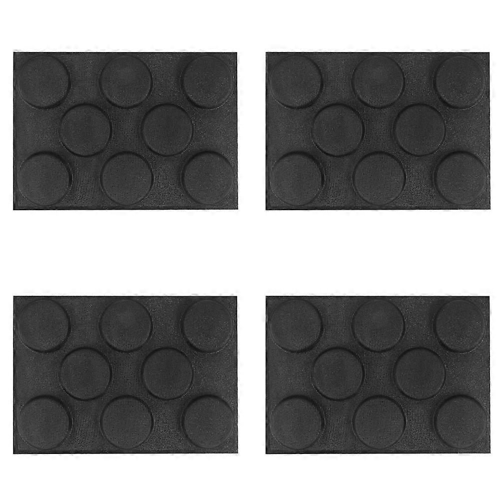 4X Silicone Hamburger Bread Forms Perforated Bakery Molds Non Stick Baking Sheets Fit Half Pan Size