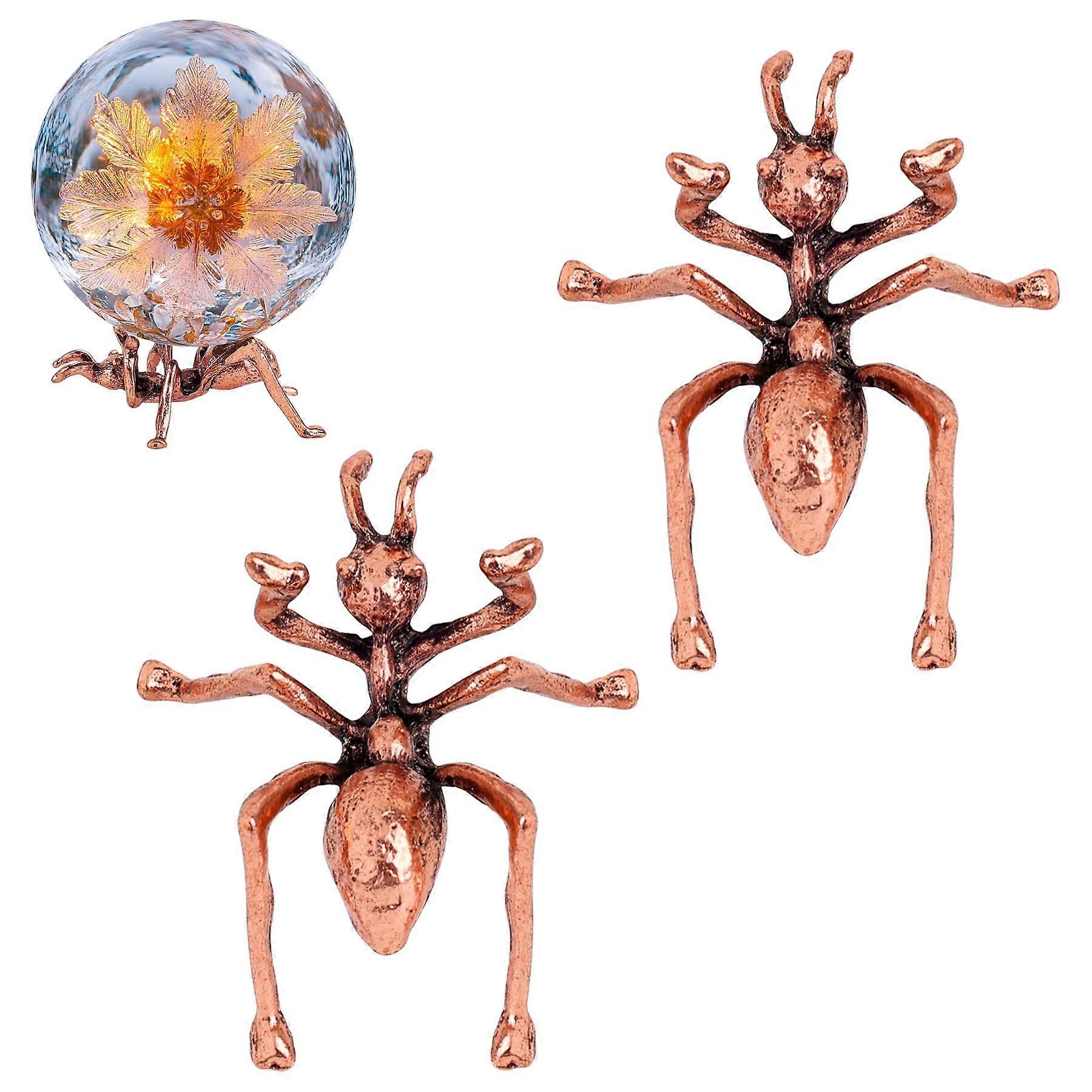 2 Pack AntShaped Crystal Ball Stand for Gems Minerals Geodes  Gold Metal Display Holder