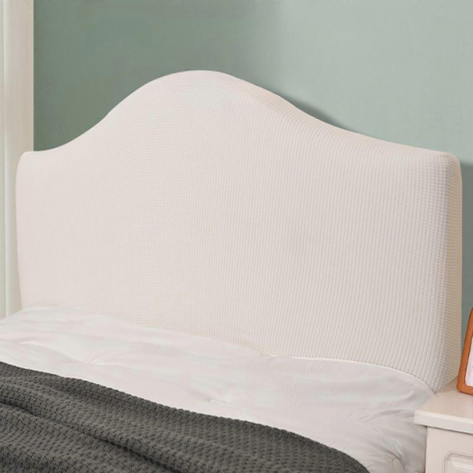 Headboard Cover Queen Size White Stretch Jacquard Dustproof Removable Washable Breathable