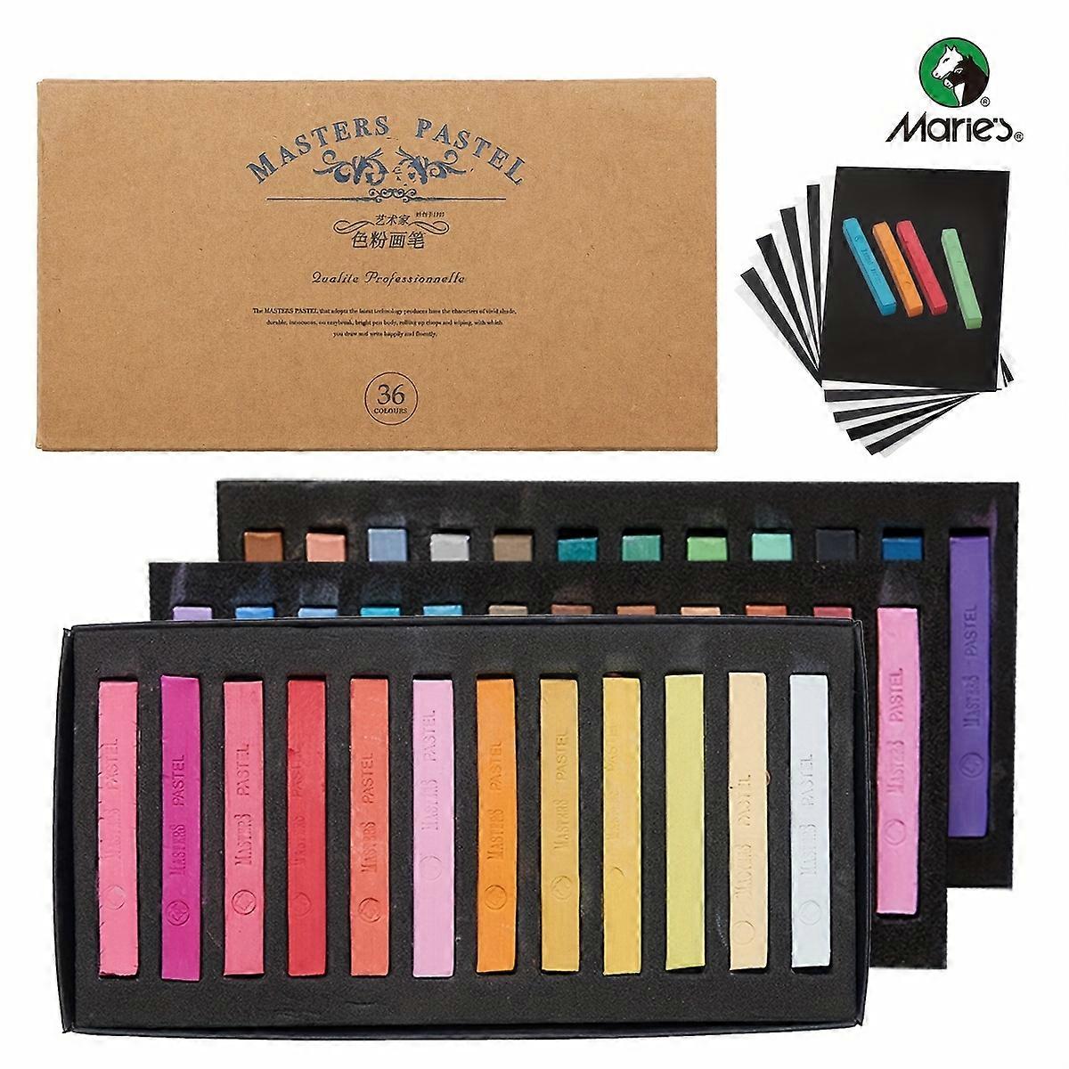 12/24/36/48 Colors Professional Soft Pastels Set,Chalk Pastel Sticks with Storage Case,Blending,Layering,Shading for Adults