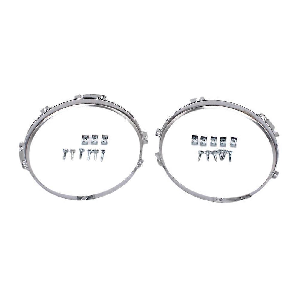 1Pair 7In Front Headlight Bezel Chrome Round for