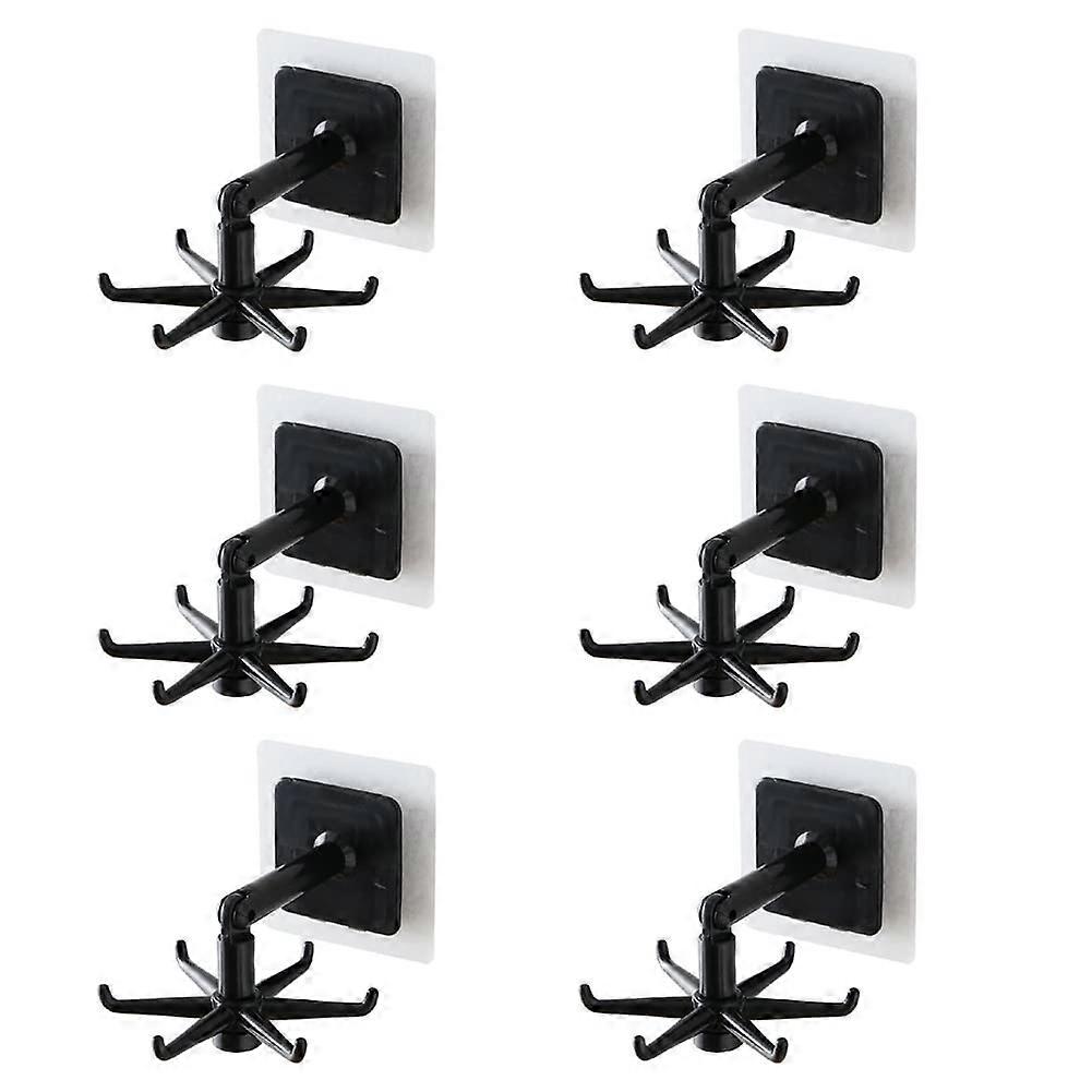 Under Cabinet Hook Rack 360° Rotating Adjustable Kitchen Utensil Holder Organizer Black