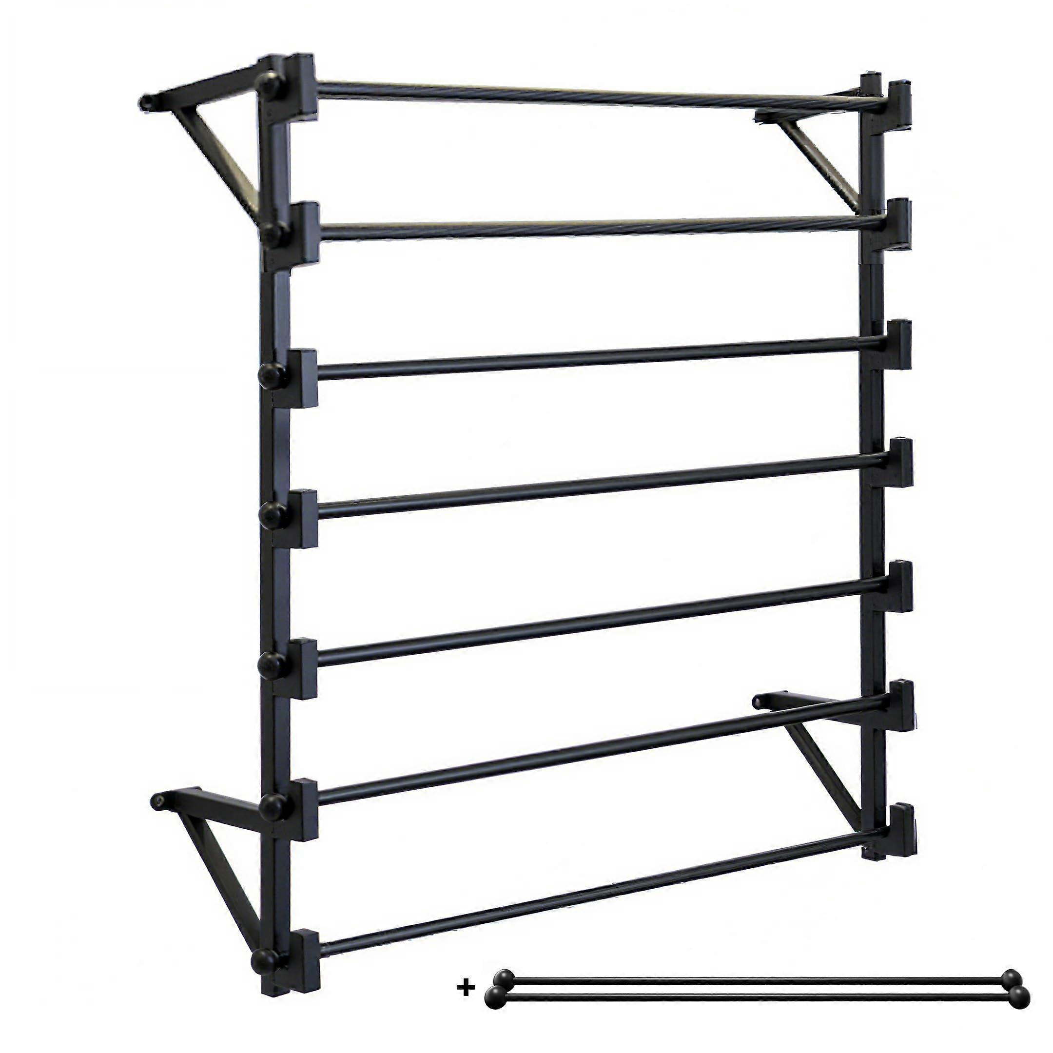 Wall Mounted Display Rack, 7Layer Metal Storage Organizer with Adjustable Rods for Retail Stores