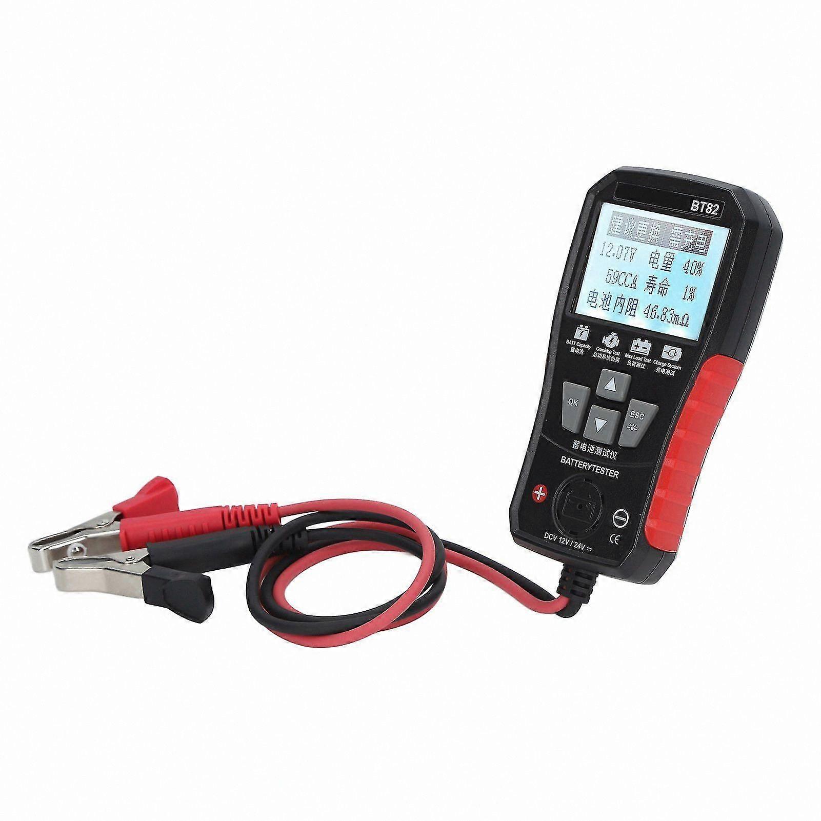 Auto Battery Analyzer with Backlit Display for 12V 24V Quick Testing Flashlight Function Precise Diagnostic Tool