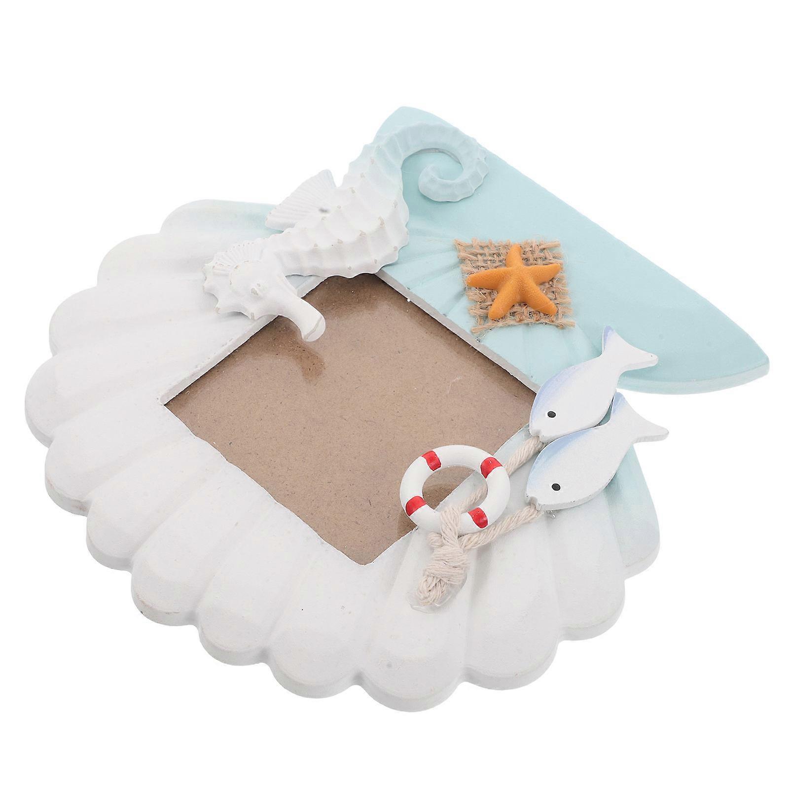 Wooden Shell Decor Creative Shell Picture Frame for Pictures Holding