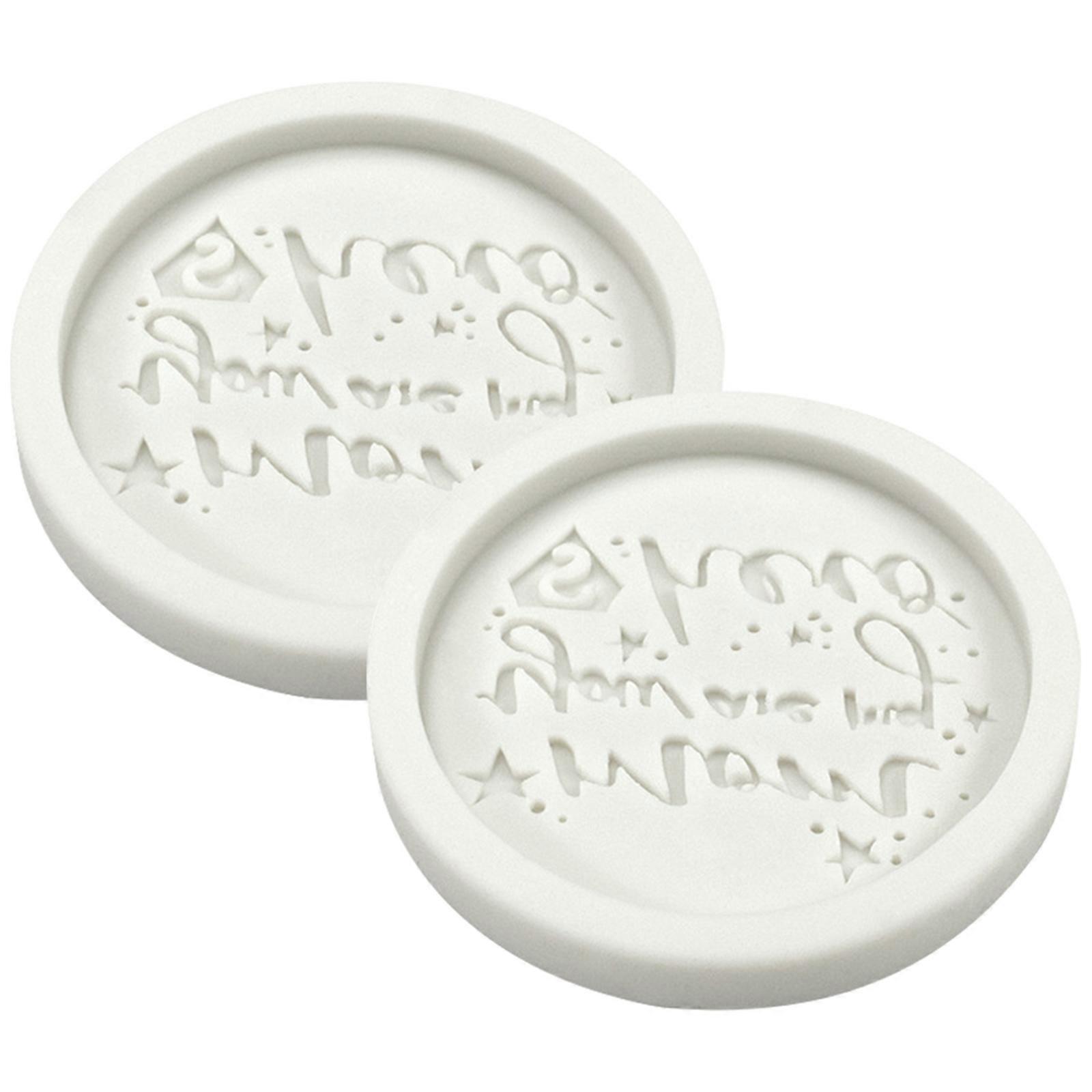 White Silicone Molds for Fondant Baking Use Round Shape Cake 2Pcs