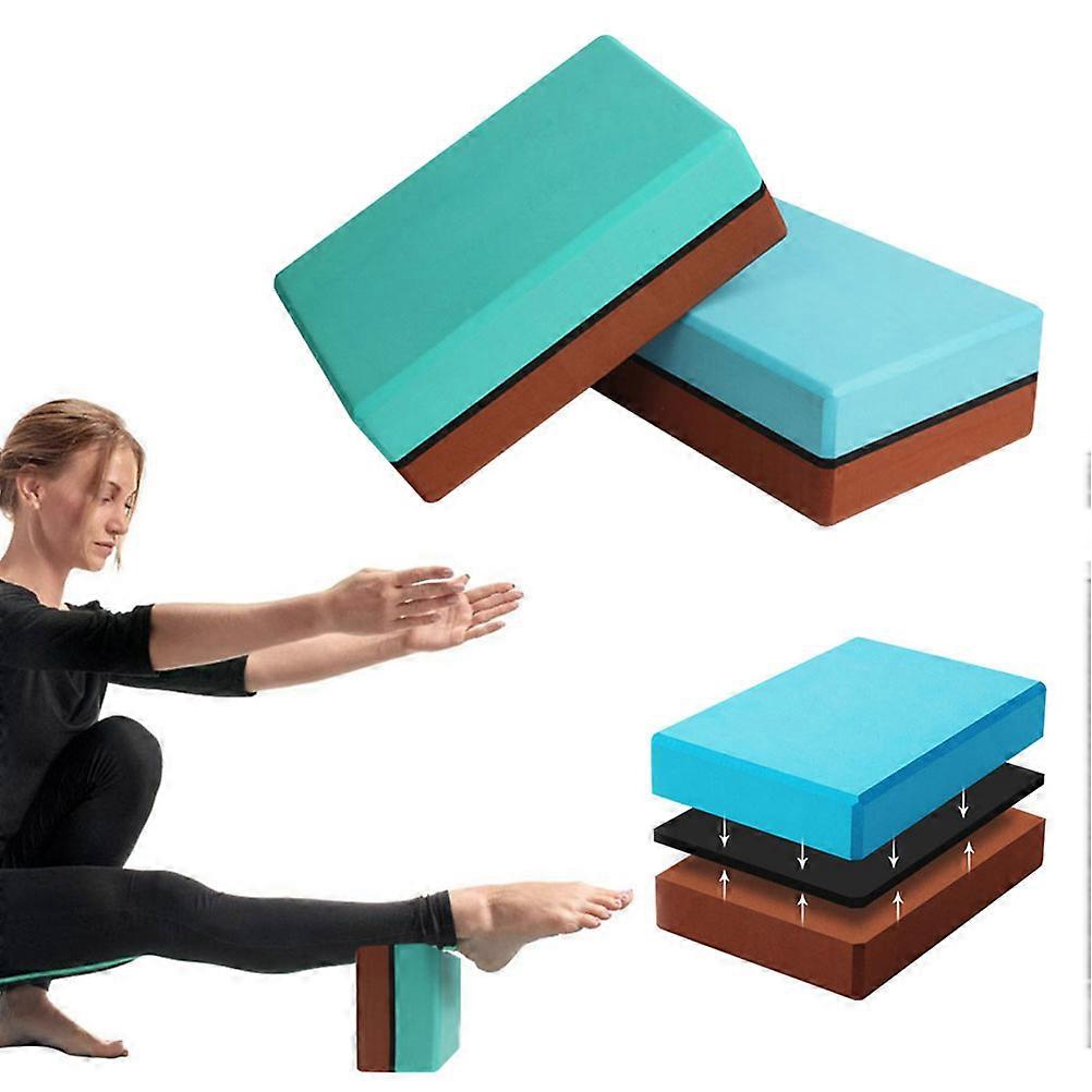 Pilates Accessories EVA Yoga Bricks Alignment Support Workout Sessions Blue 2Pcs