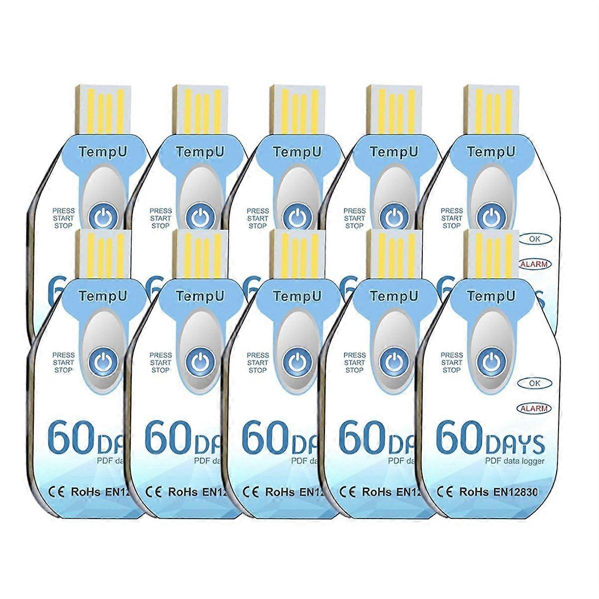 Temperature Data Logger USB   PDF Temp Recorder Thermometer Logger TempU02 60 Days for Cold Chain 10 Pack