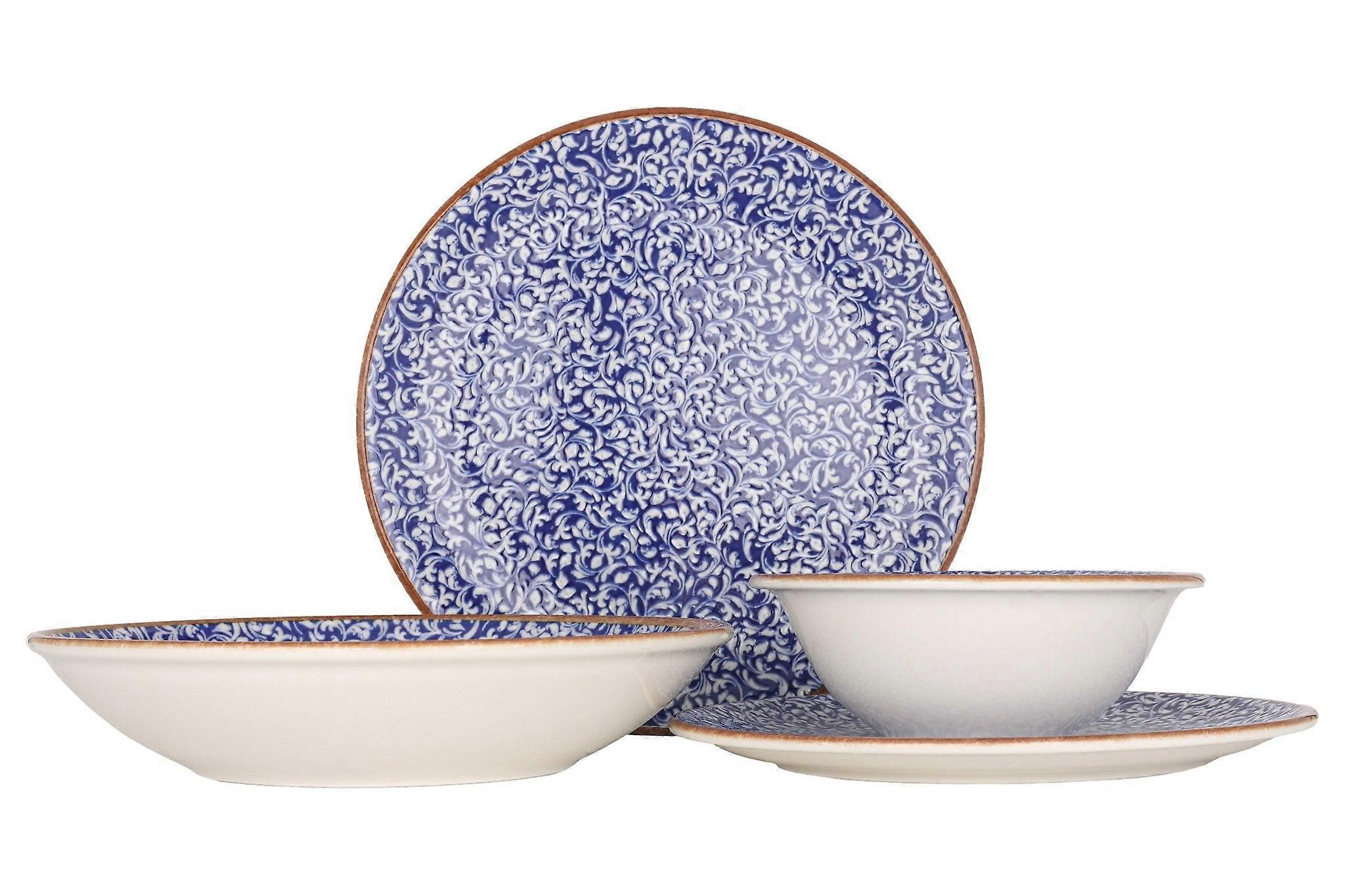 By Bone Dinnerware Set (Medium) - Edera Cobalt - 24 pieces - 6 persons - Porcelain