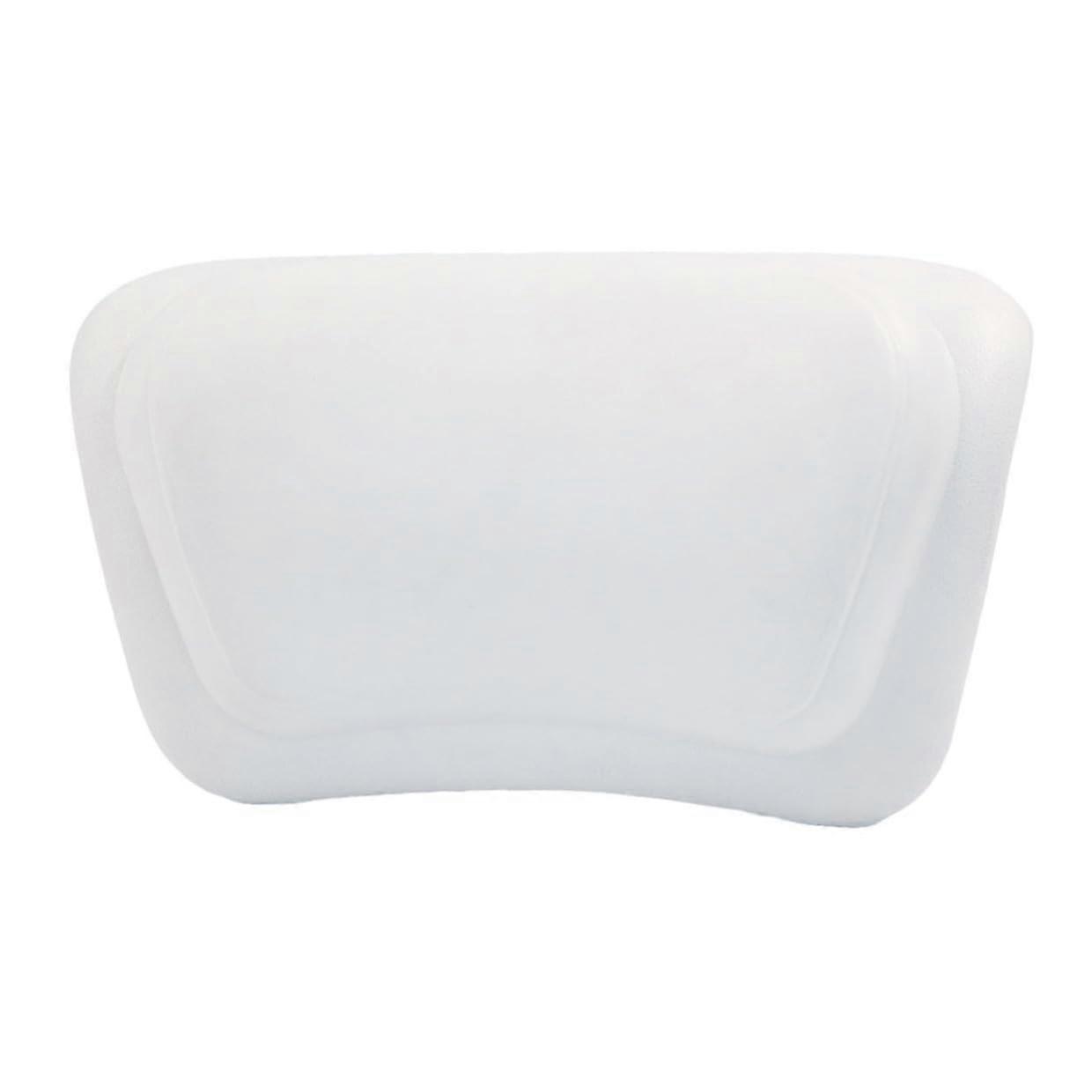 Bathtub Pillow with Strong Suction Cups Ergonomic Neck Support Foldable Bath Cushion White