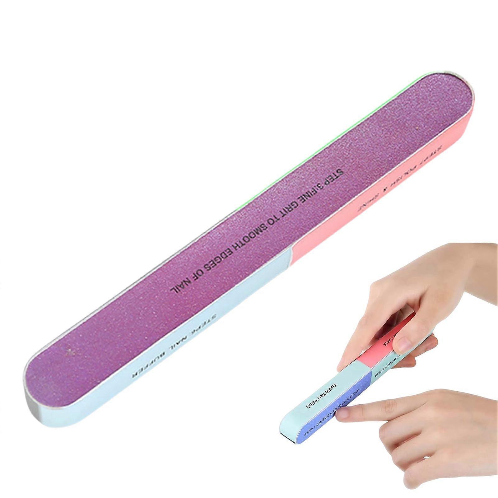 6Sided Buffer Nail File with 7Step Polishing for Natural and Artificial Nails, MultiGrit Compact Manicure Tool