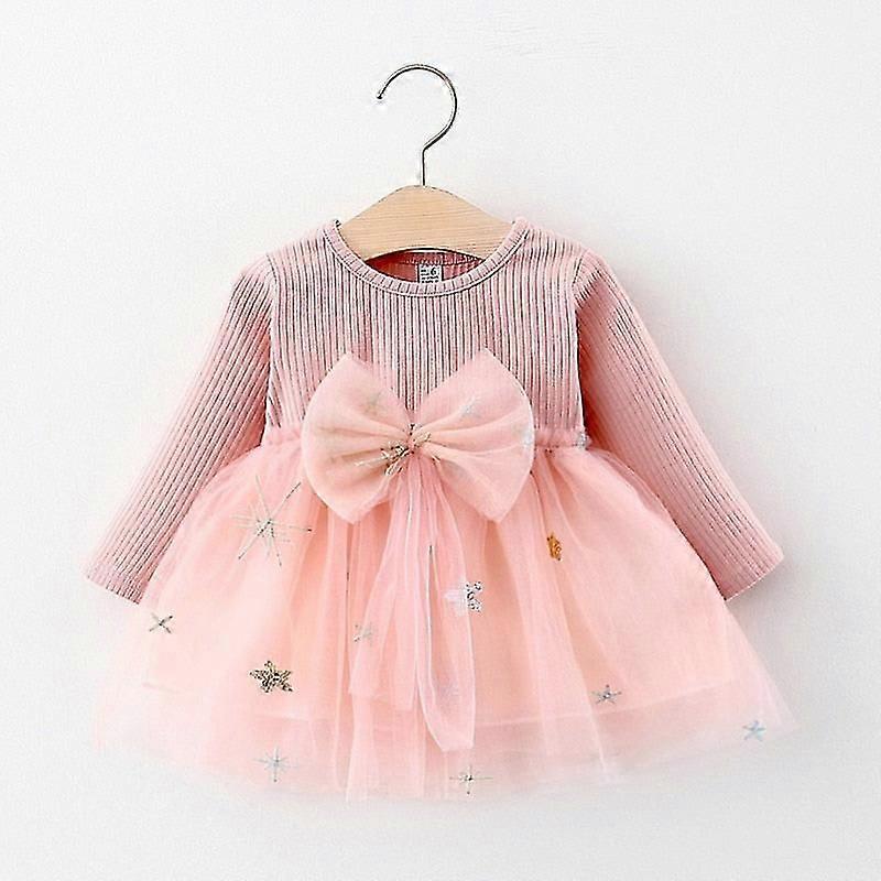 Solid Cherry Print, Princess Dresses With Bowknot Vestidos