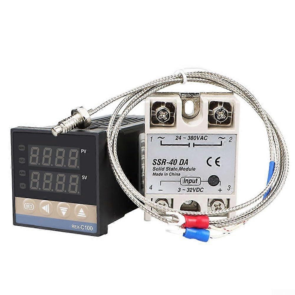 C100 PID Temperature Controller with K Type Thermocouple 400°C Range 40A Output