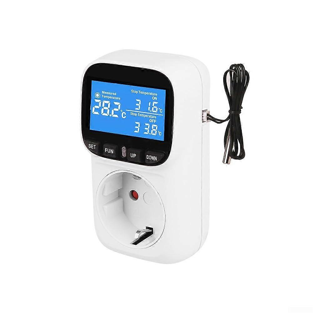 Digital Temperature Controller with Timer Plugin Thermostat Socket Heating Cooling Dual Mode for Greenhouse Incubator