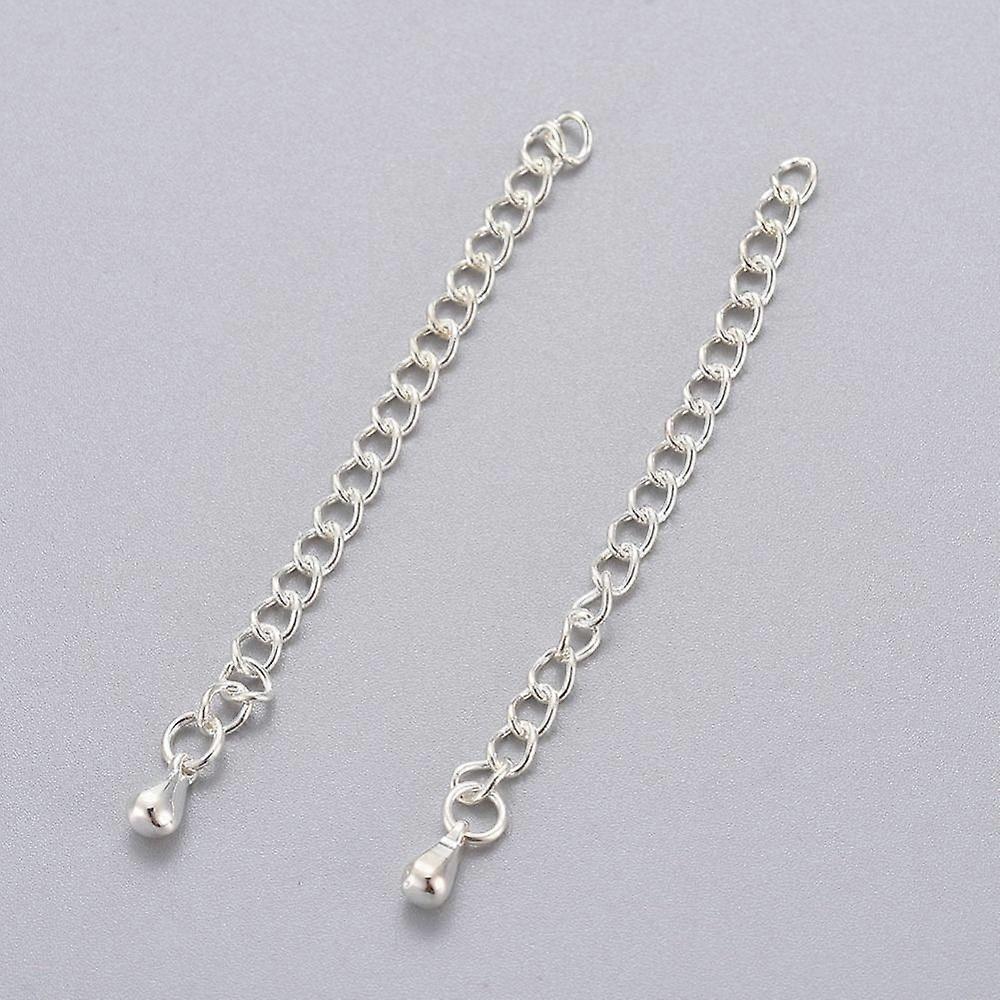 304 Stainless Steel Chain Extender Soldered Chains Silver 63x3mm