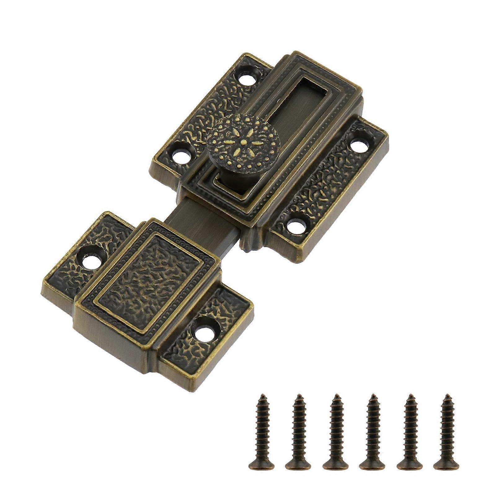 Vintage Door Lock Bronze Sliding Bolt Latch for Cabinets Windows Secure Privacy