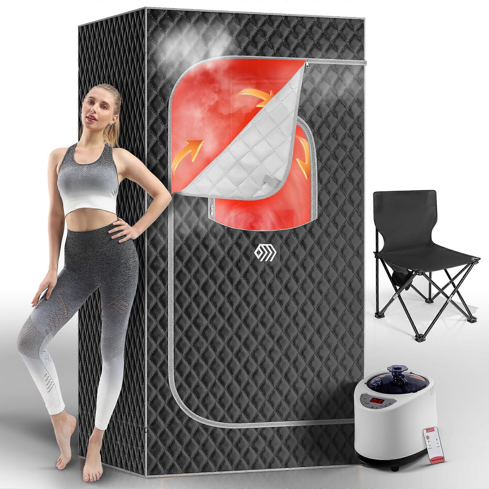 Portable Steam Sauna Tent for Home Use, Foldable Box with Remote Temperature Control and Quick Steam
