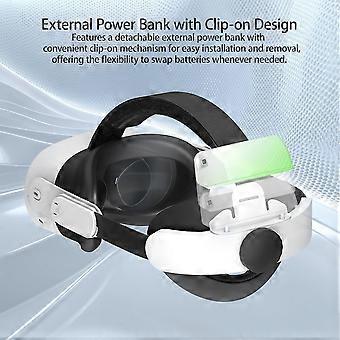 Hovedrem til Meta Quest 3S med aftageligt batteri, hovedbøjle, justerbare hovedstropper til Quest 3/Quest 2 VR-headset