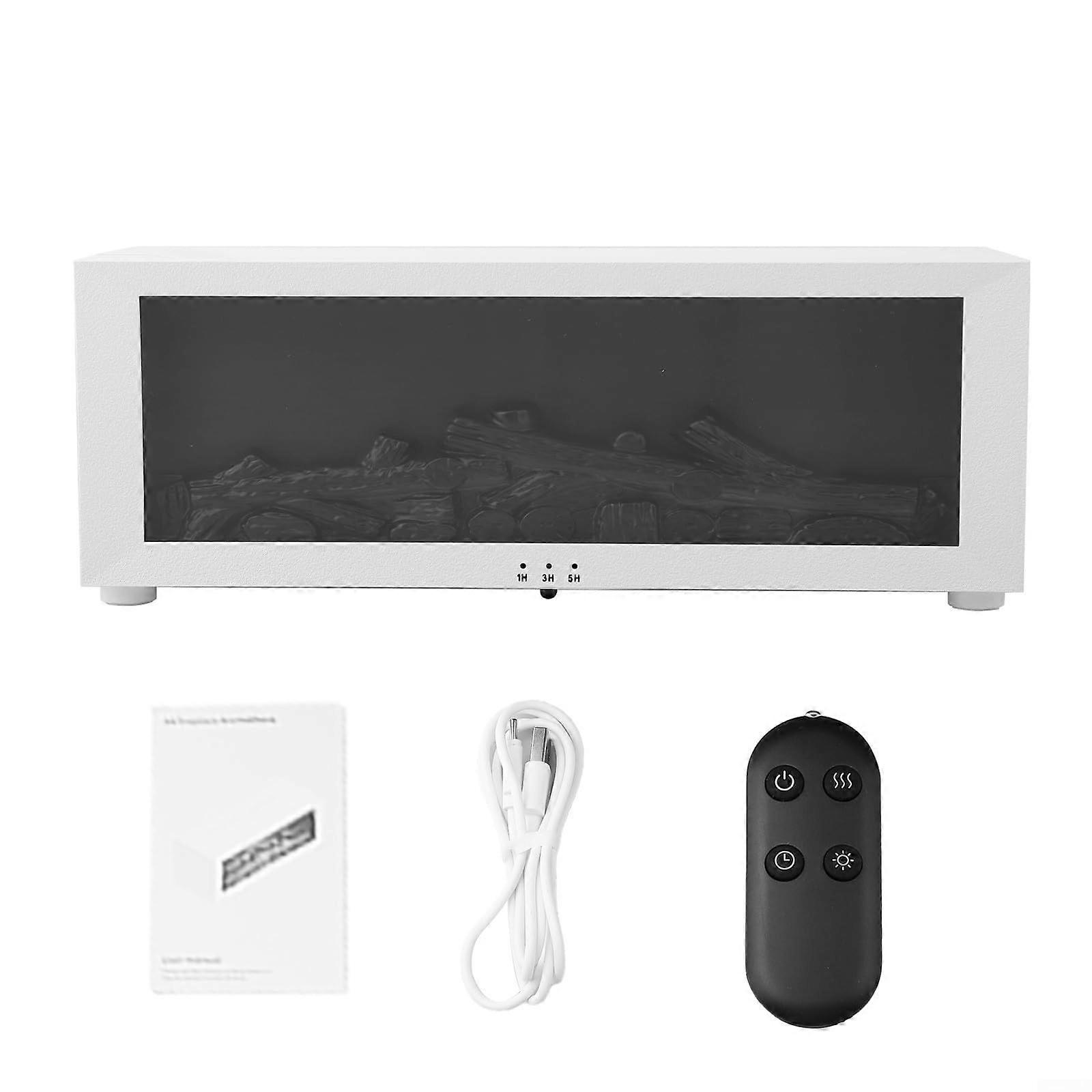 3D Flame Aroma Diffuser with Remote Control, Essential Oil Humidifier for Home and Office, White