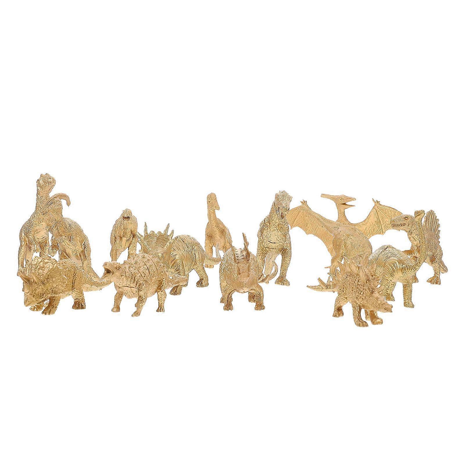 14pcs Decorative Dinosaurs Models Simulation Toys Desktop Adornment Playthings