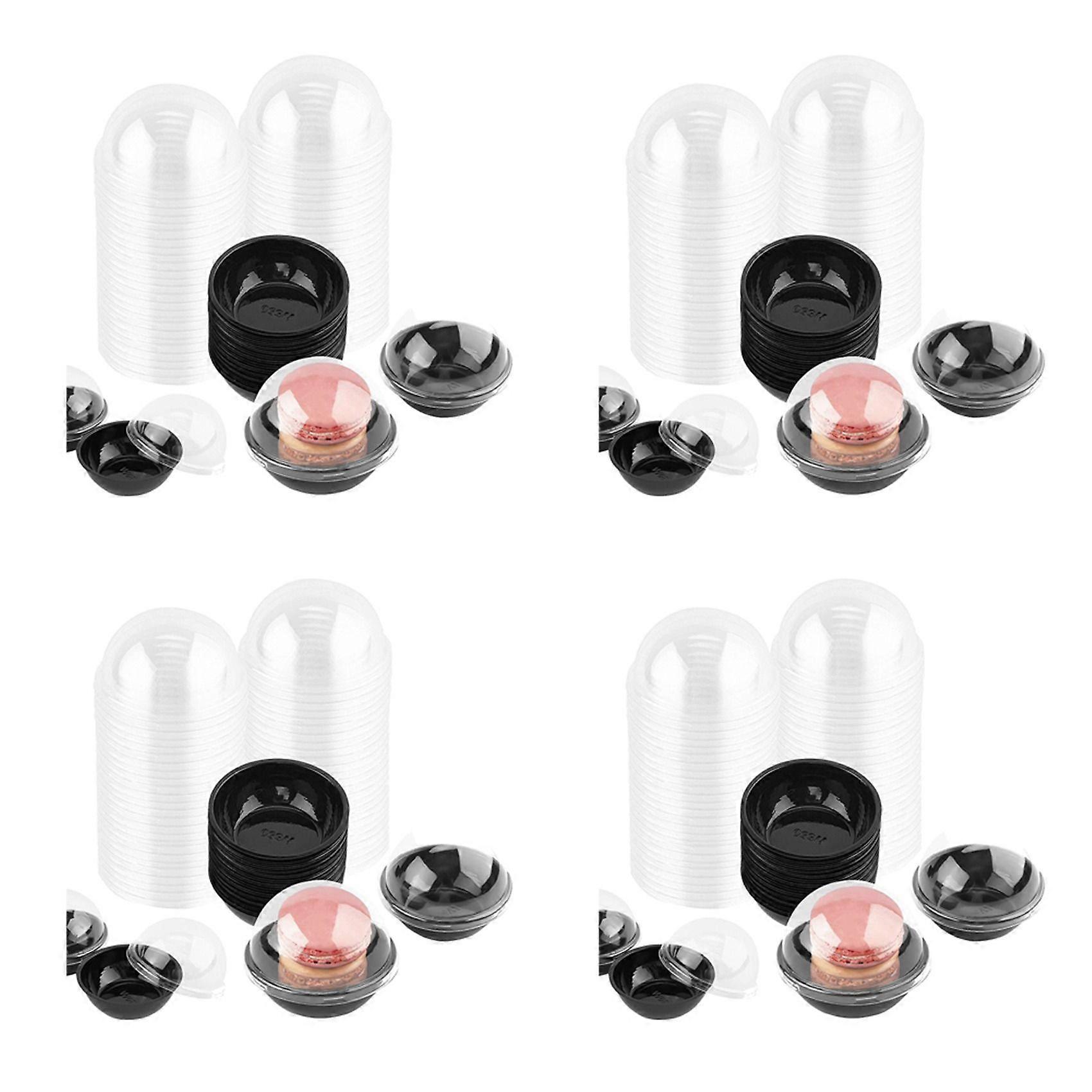 200 Pack Clear Plastic Mini Cupcake Container, Individual Packaging Treat Boxes with Dome Lids for Mini Muffin Macaron