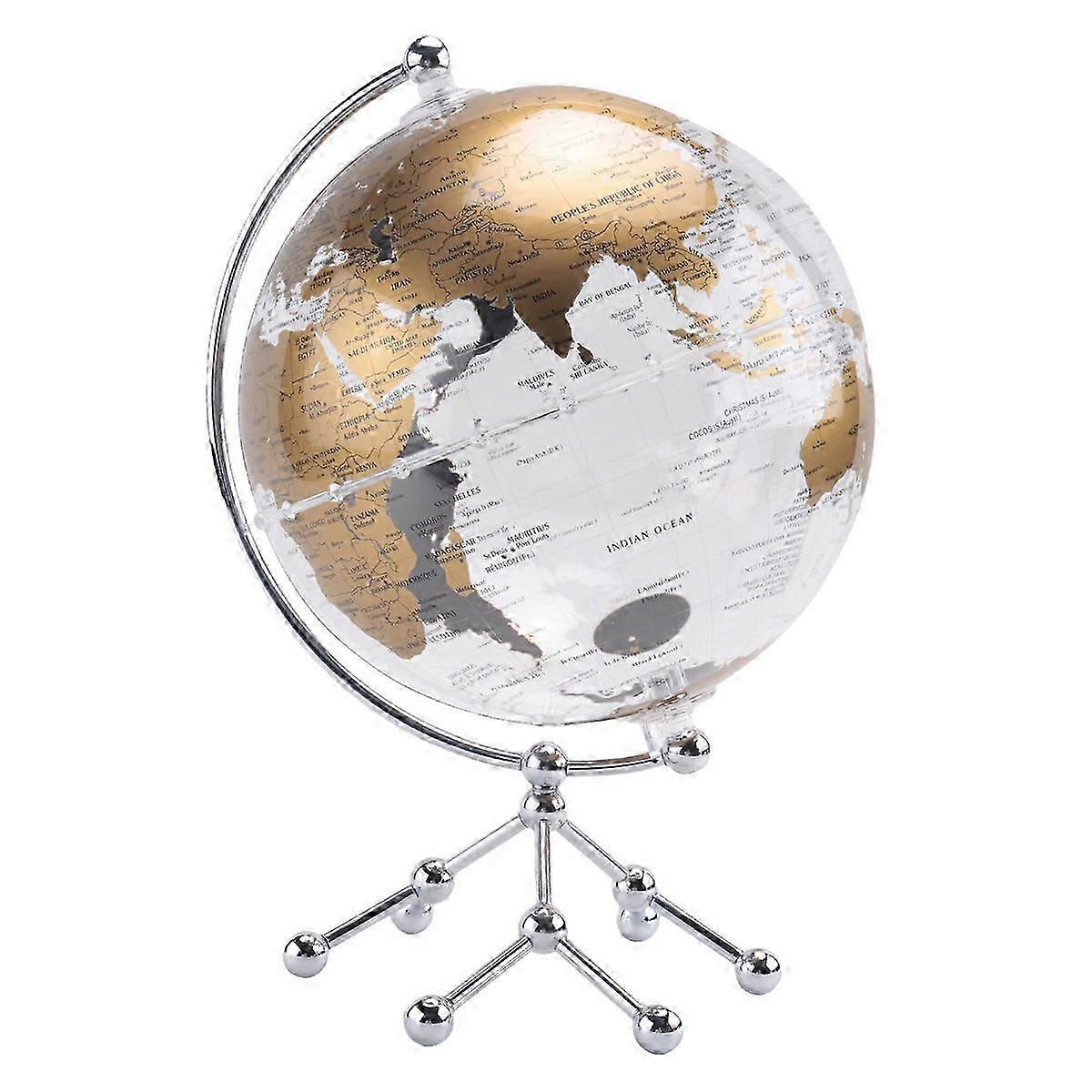 8Inch World Globe,Illuminated World Globe with Metal Stand,Educational Interactive Globe, LED Globe