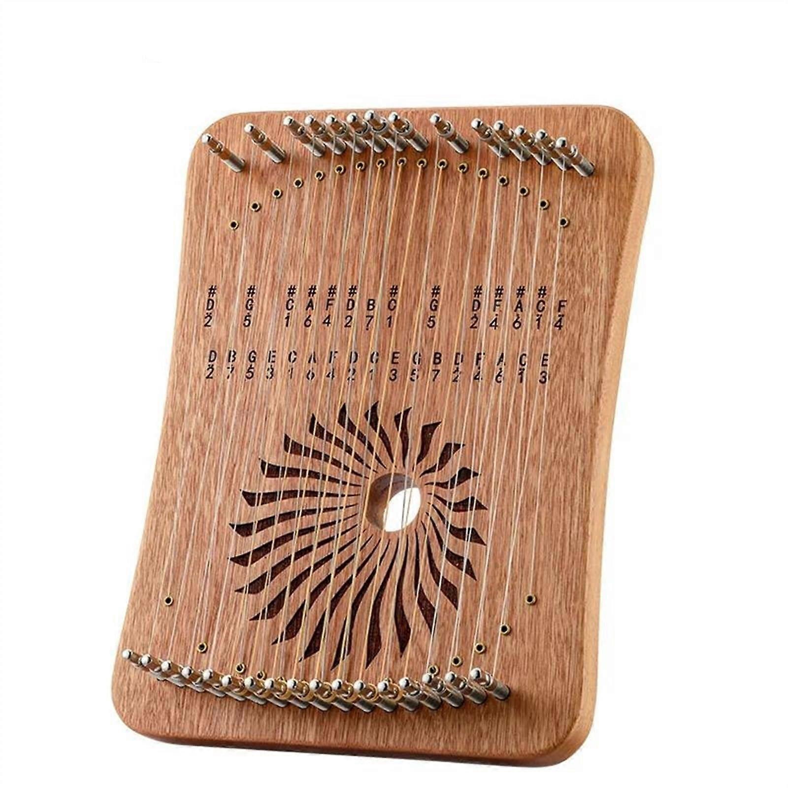 31 Strings Harp Lyre Solid Wood Veneer with Warm Natural Tone BeginnerFriendly Portable Instrument