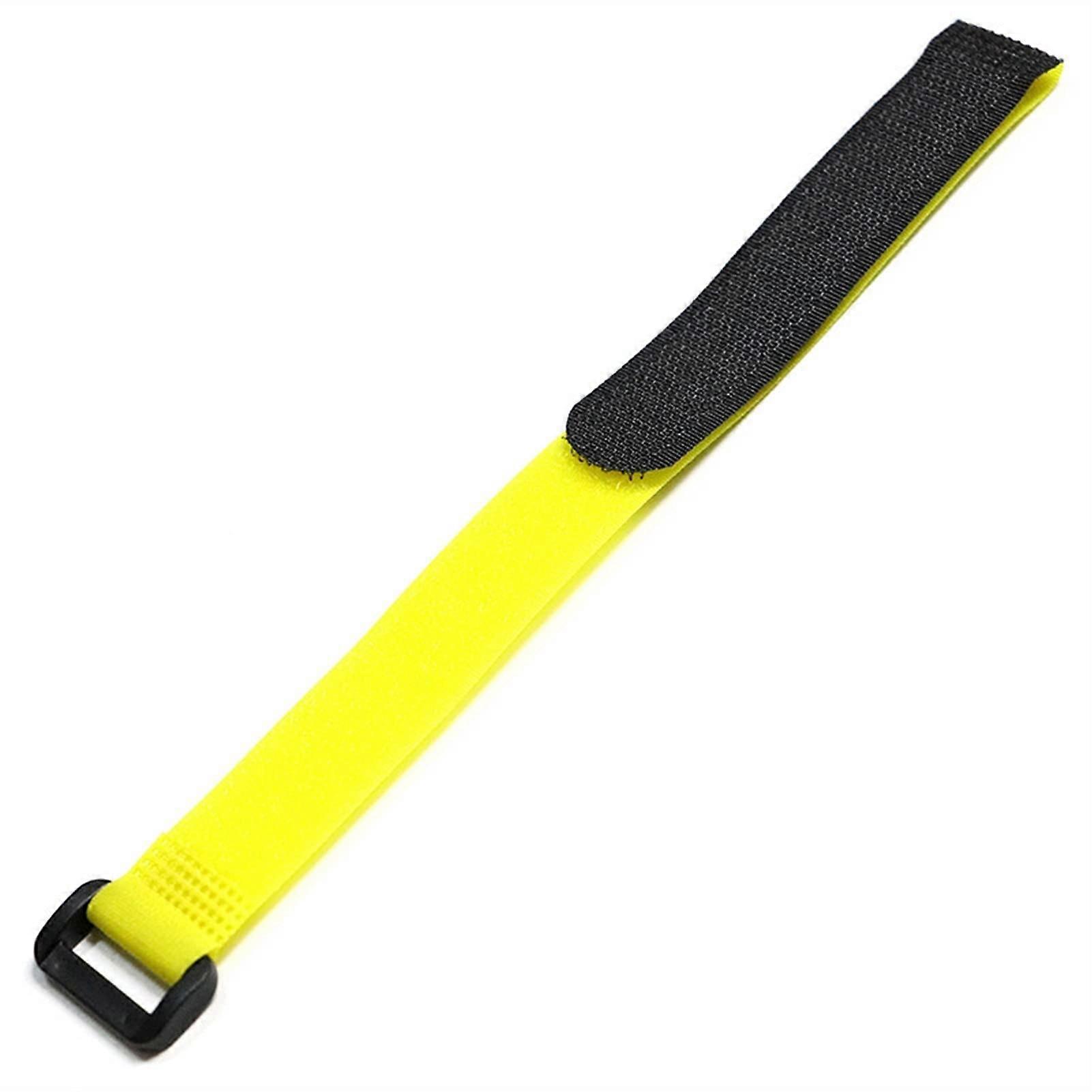 5pcs Yellow Adjustable Hook and Loop Cable Ties with Quick Release Buckle for Cord Management