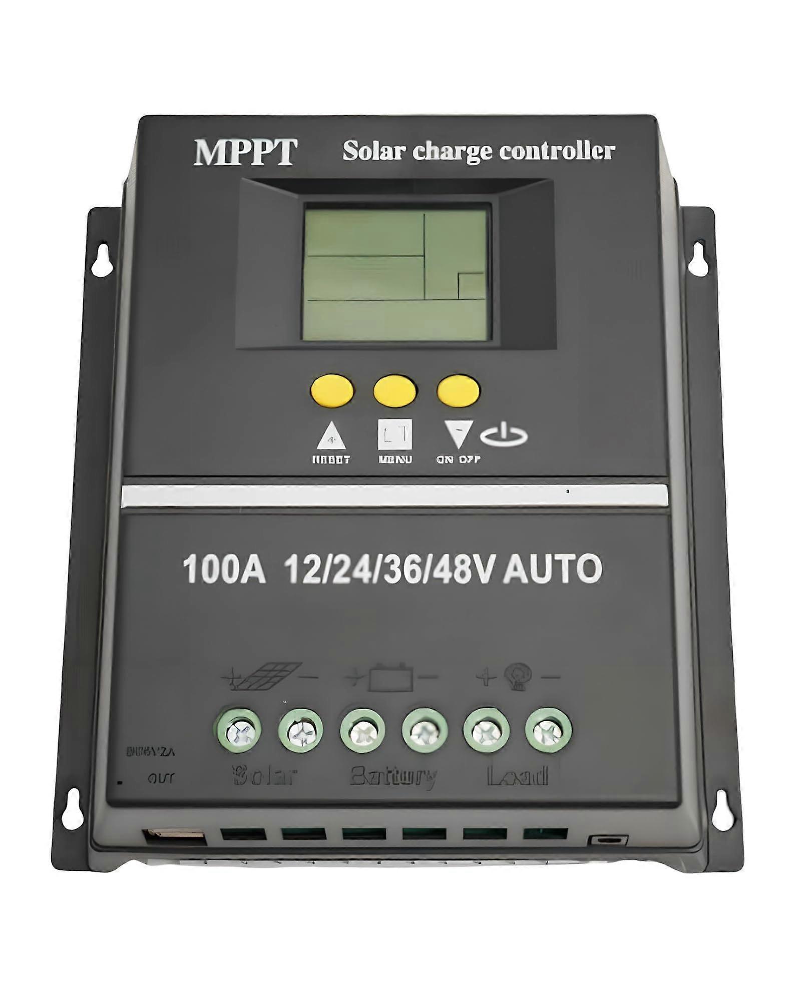 100A MPPT Solar Charge Controller 12V48V LCD Dual USB 99% Efficiency for Lithium and LeadAcid