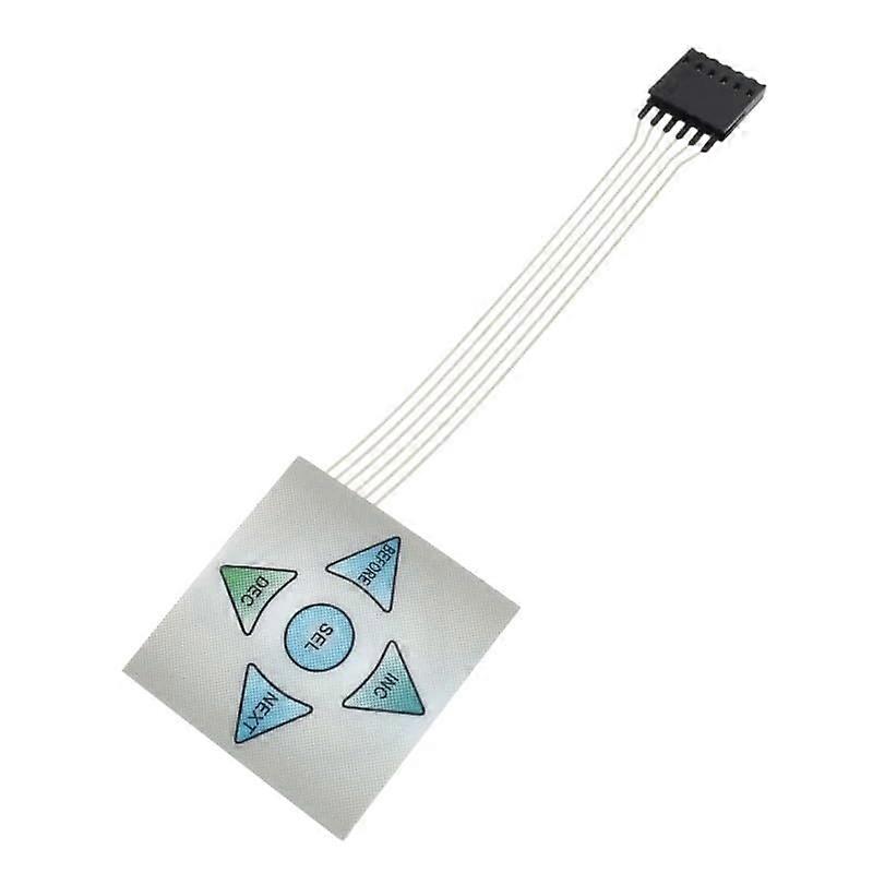1x5 Membrane Switch Keypad, 5 Key Matrix Keypad for Accurate Input and Compact Low Profile Control Panel