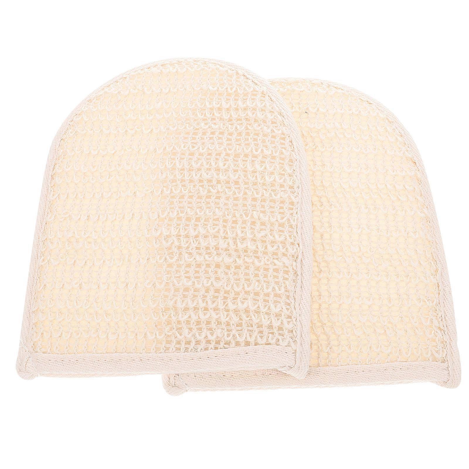 Bathing Gloves for Exfoliating and Body Scrubbing 2Pcs Light Brown Material