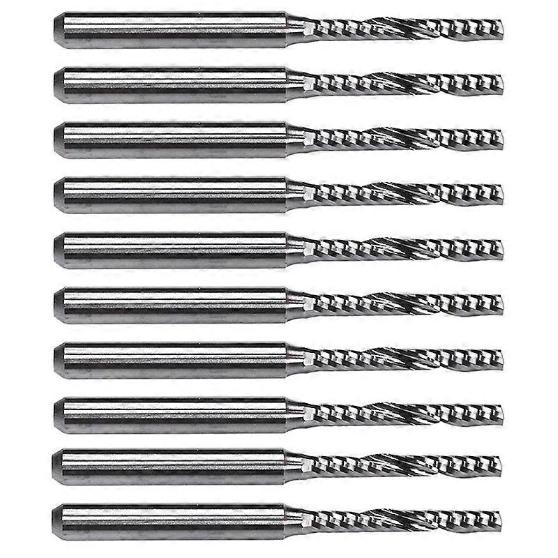 10PCS Carbide Single Flute End Mill Router Bit for Engraving Machine
