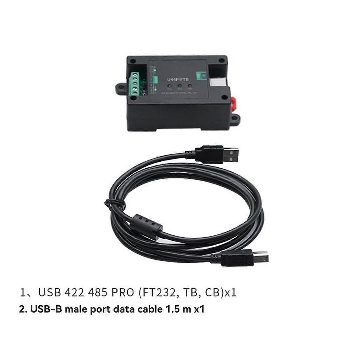 Serial Port Converter Module with Guide Rail DB9 Male/USB-B Interface