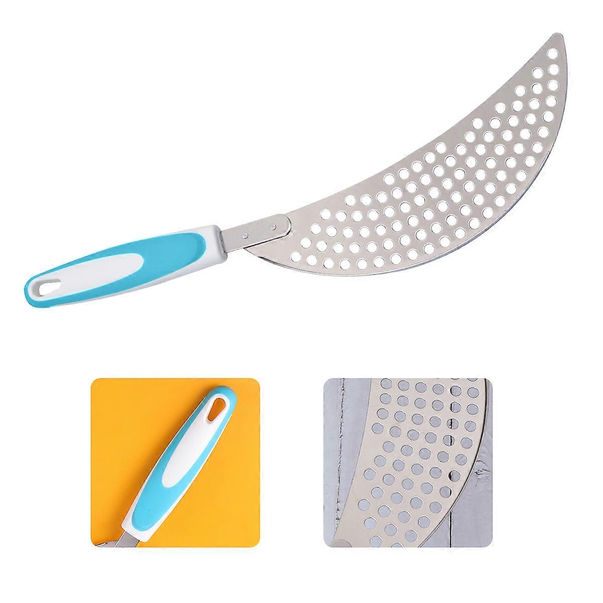 Strainer Pasta Stainless Steel Draining Kitchen Tool Blue 1Pc