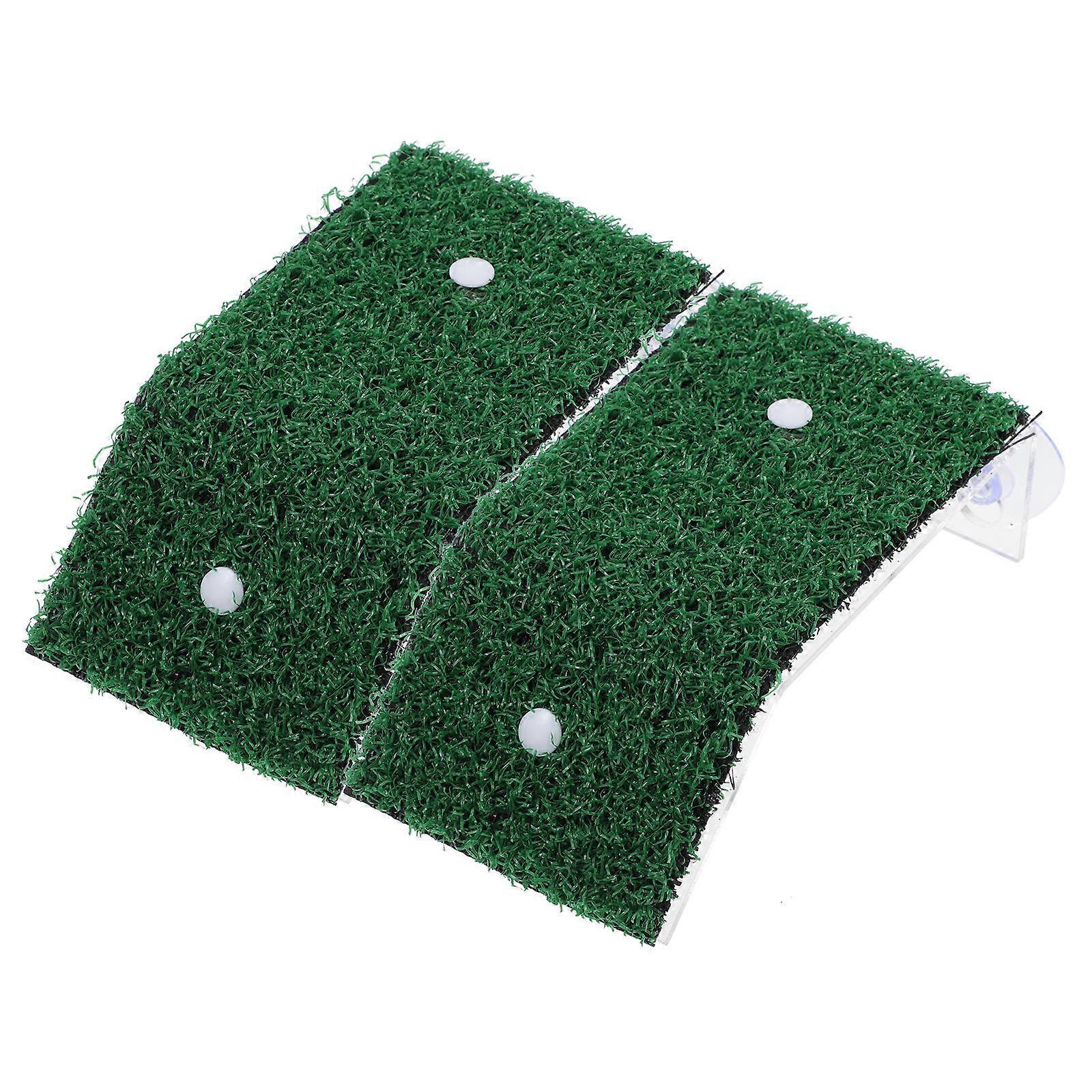 Simulation Lawn Turtle Climbing Platforms for Basking 2Pcs Plastic Aquarium Decors