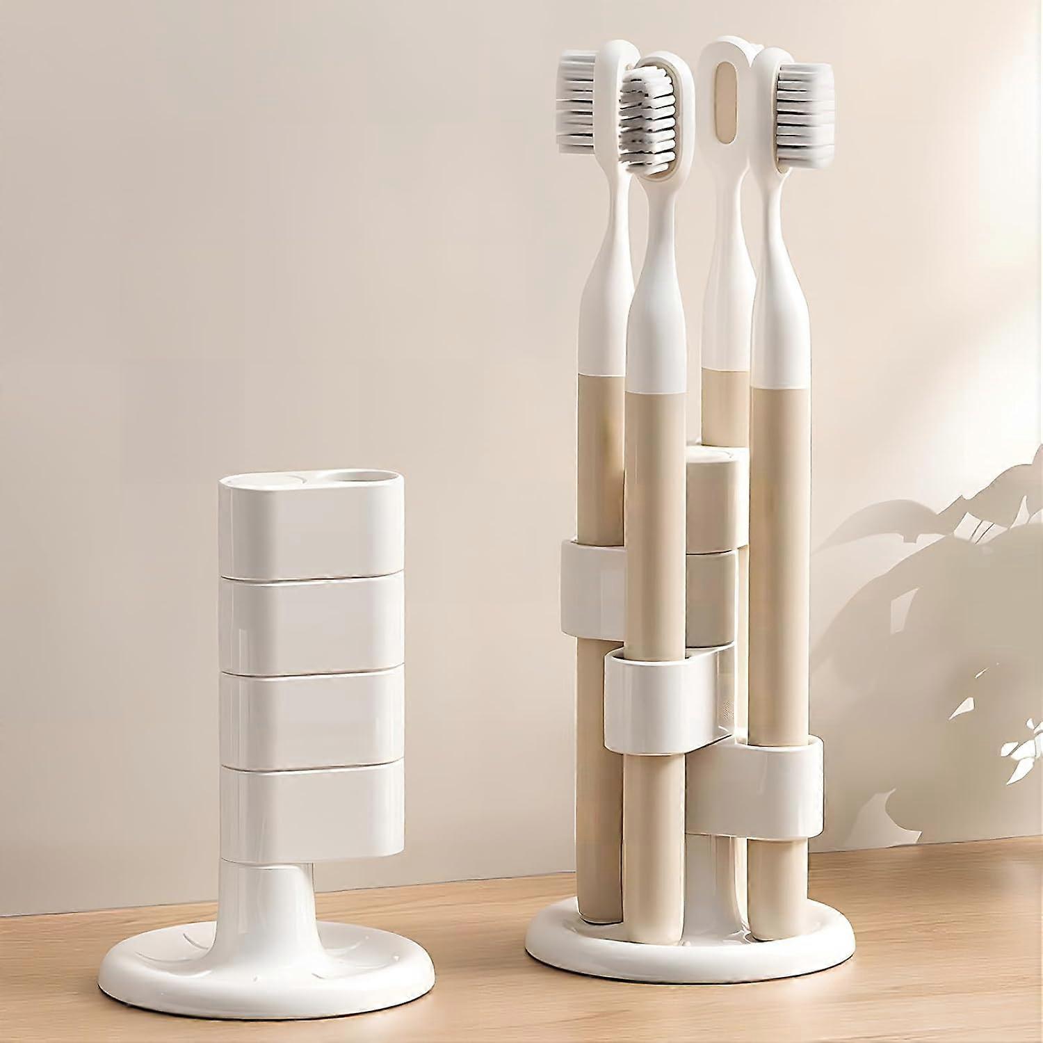 Bathroom Toothbrush Holder with Four Dividers