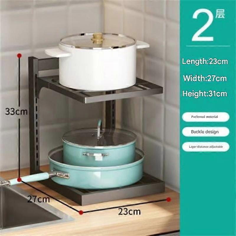 Kitchen Cookware Rack, Multifunctional Under Counter Floor Standing Storage Rack For Kitchen Use