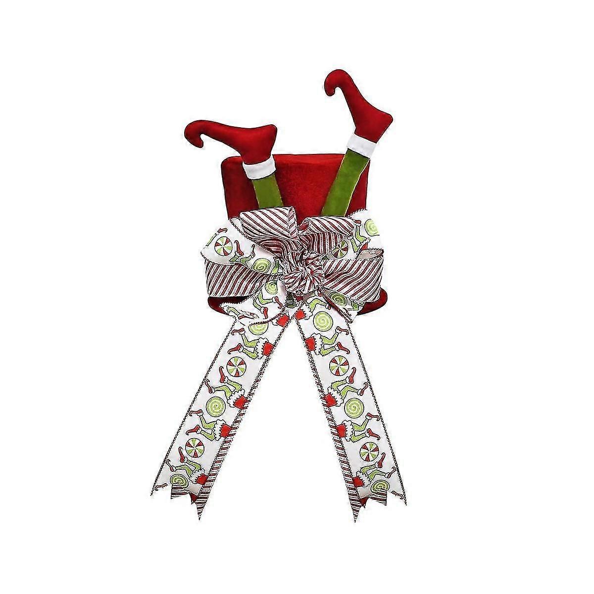 Topper Witch Legs Bow Tree Hat Decoration Comprimible Foldable Hat A