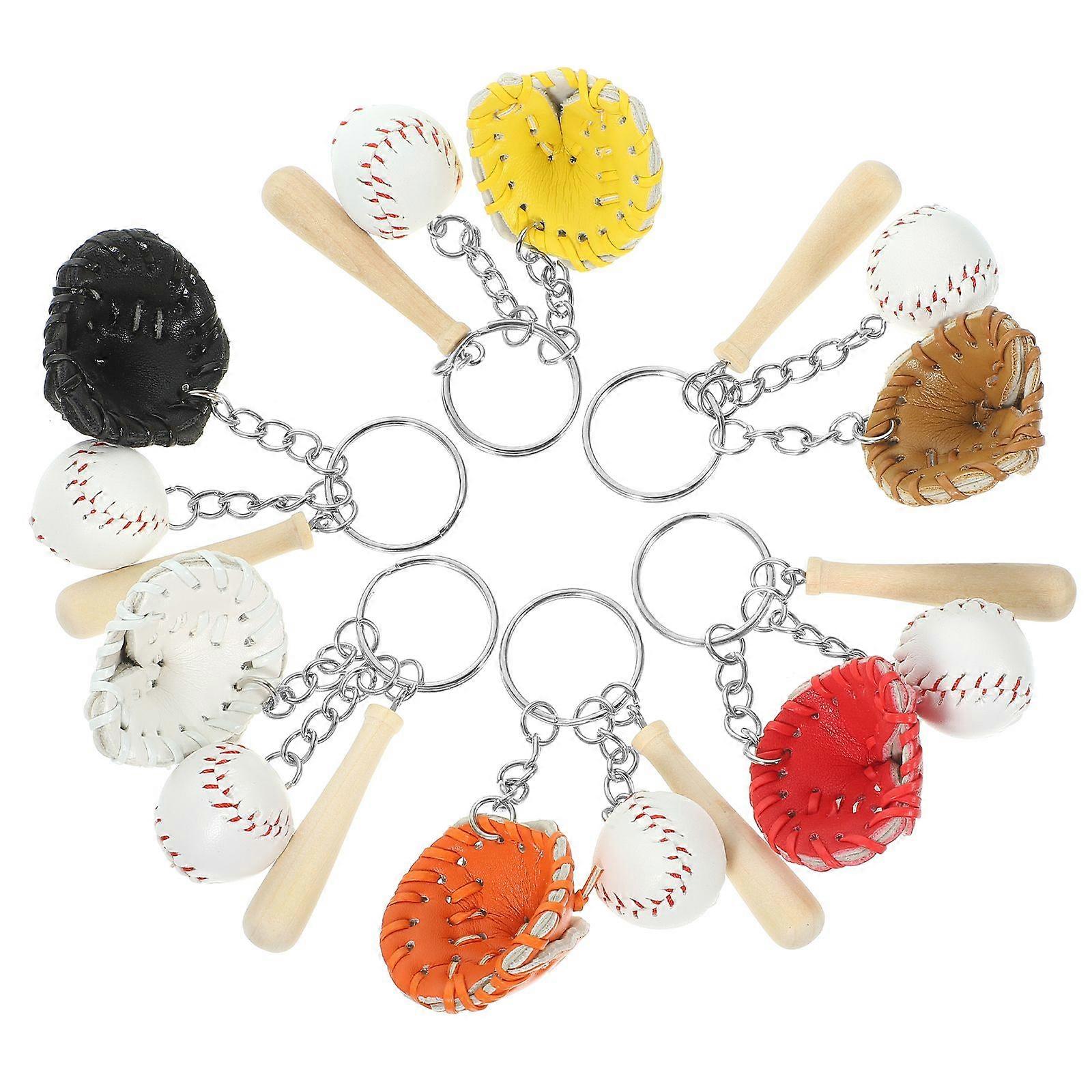 6pcs Decorative Key Chains Exquisite Softball Keychains Hanging Baseball Keychains