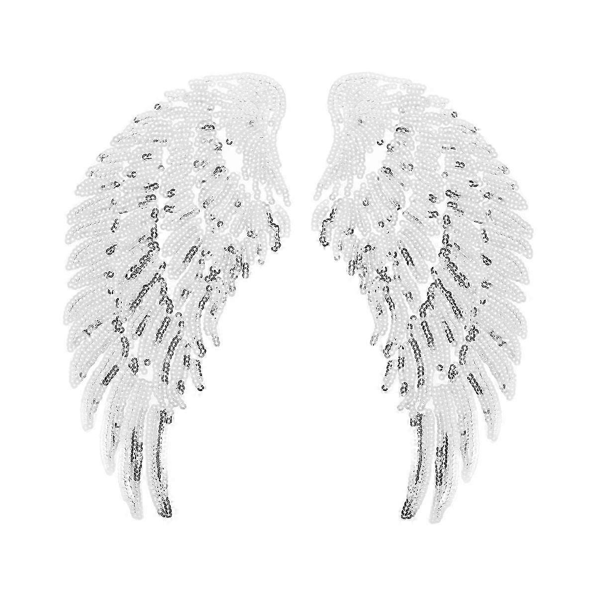 1 Pair Attractive Sequin Wings Set as Applique for Clothes Angle Wings