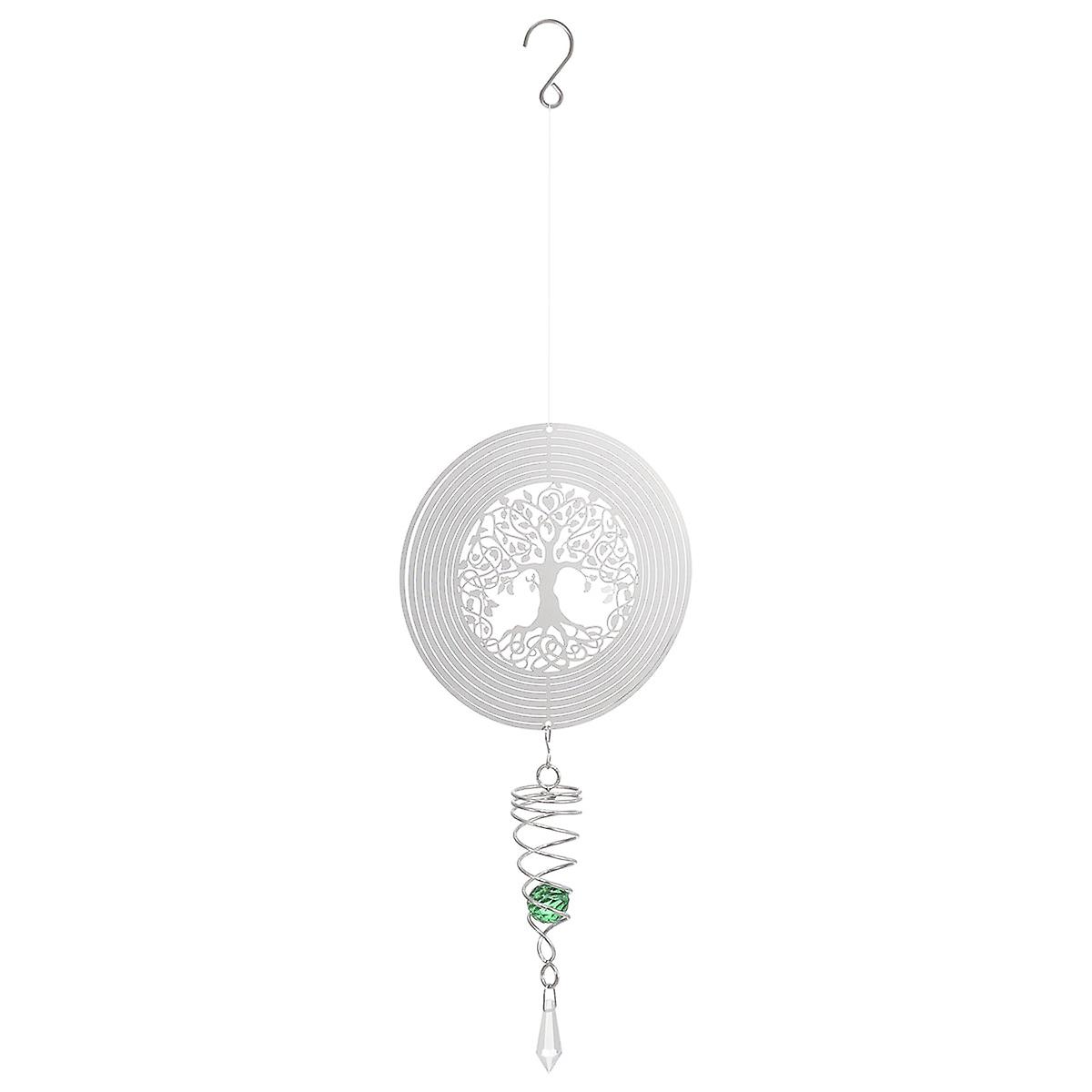 3D Stainless Steel Rotating Wind Spinner Hanging Wind Chime Wind Mill Spiral Rotating Windchime Garden Yard Home Decor With Hook