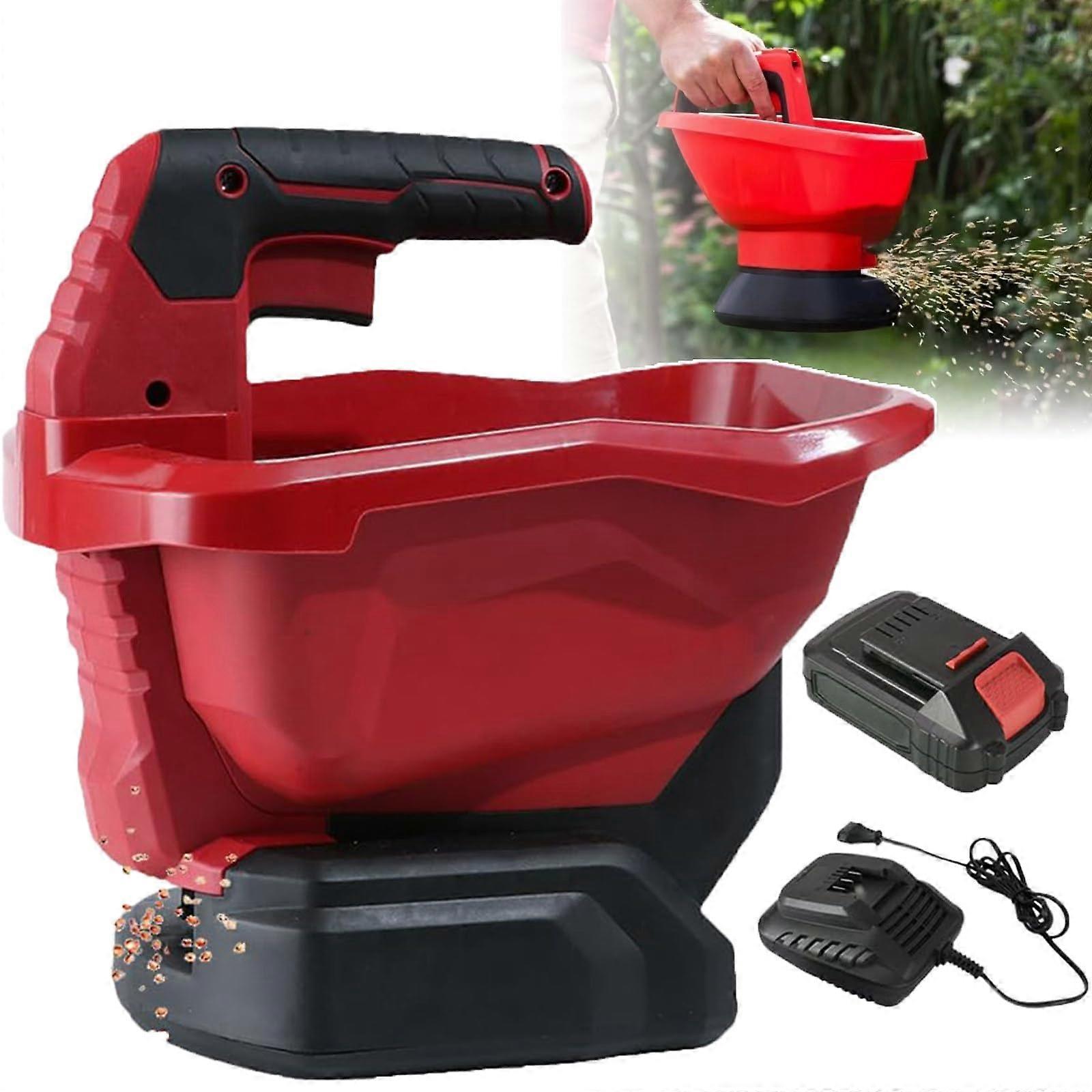 Cordless Lawn Spreader with Adjustable Width, Large Capacity for Seed, Fertilizer, Salt