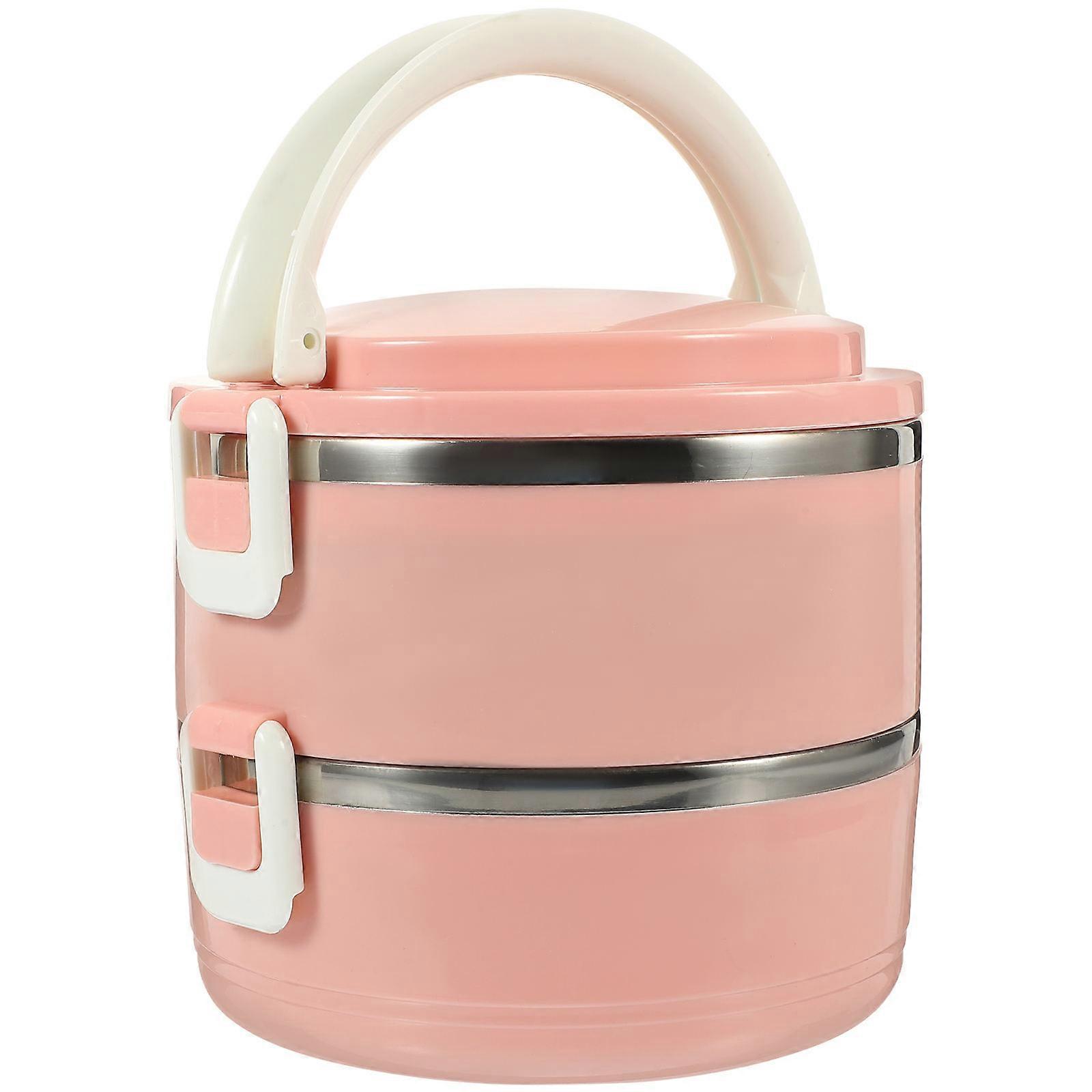 Double-layer Bento Box Stainless Steel Lunch Box Stackable Lunch Box Practical Lunch Container