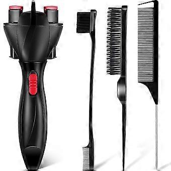 4-delige automatische haarvlechtmachine set, inclusief elektronische haarvlechter, dubbelzijdige randborstel, borstel met haren en puntkam, haarvlechtmachine
