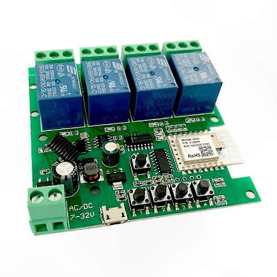 Smart Zigbee 4-Channel Relay Module DC5V 7-32V RF433Mhz Controller