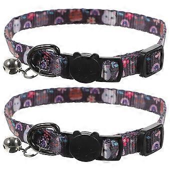 Cat Collar Breakaway 2Pcs Adjustable Kitten Collar for Pet Use with Bell