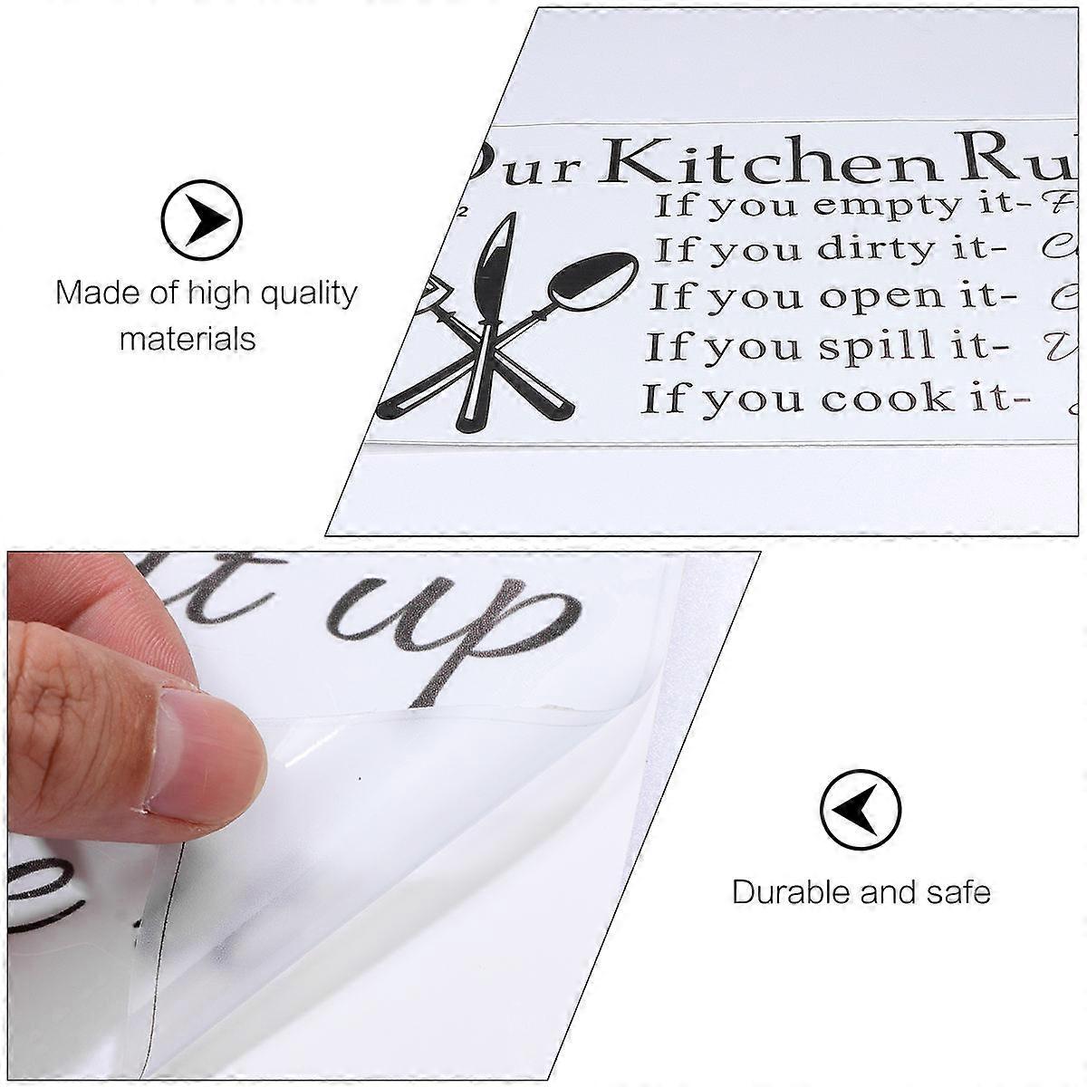 Kitchen Rules Wall Sticker PVC Decor for Kitchen 2Pcs DIY Letters